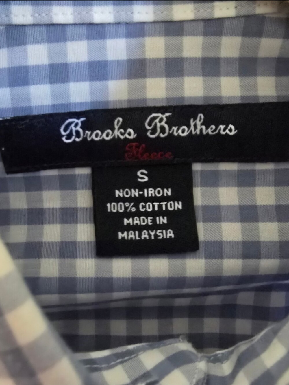 Btooks Brothers Boy's Classic Blue Gingham Button-Down Shirt Size S - Picture 3 of 3
